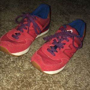 Red running shoes
